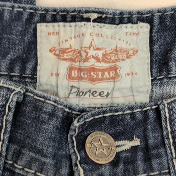 Mens Big Star Pioneer Bootcut 32R Sexy Denim Jeans Medium Wash No Distressing